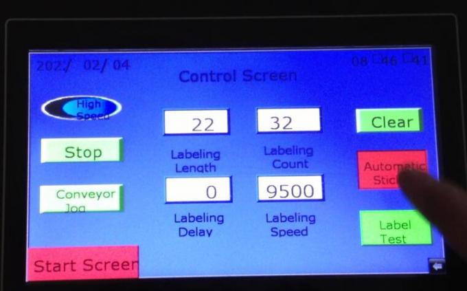 Aplikator Label Permukaan Rata Automatik Beg Beg Bersaiz 1000mm × 450mm Untuk Bahagian Atas
