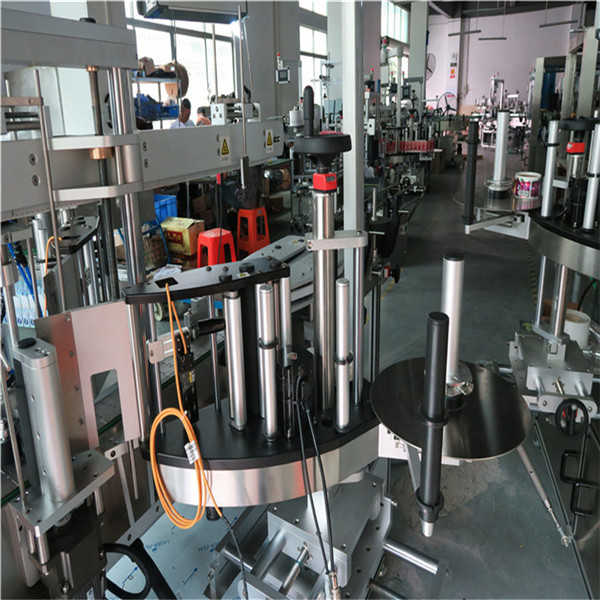 Mesin Pelabelan Sebelah Dua Botol Plastik / Kaca, Label Botol Persegi